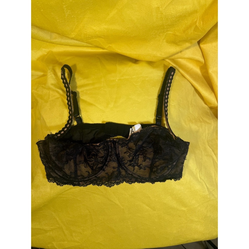 Felina Lingerie Black Lace Sheer Mesh Underwire Bodysuit 5894 36C